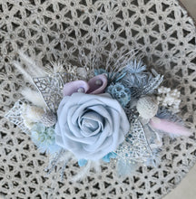 Load image into Gallery viewer, Mother&#39;s shoulder corsage - Shades of blue &amp; lilac with glitter
