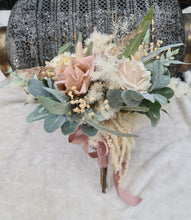 Load image into Gallery viewer, Blush &amp; green bridal bouquet
