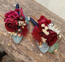 Load image into Gallery viewer, Groom &amp; groomsmen buttonholes w mini preserved roses
