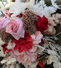 Load image into Gallery viewer, Red, white &amp; rose gold bridal bouquet
