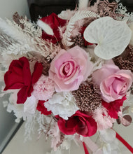 Load image into Gallery viewer, Red, white &amp; rose gold bridal bouquet
