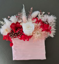 Load image into Gallery viewer, Grooms pocket flowers in red, white &amp; rose gold
