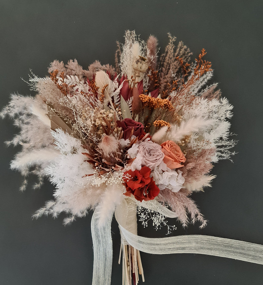 Everlasting flowers rustic bridal bouquet