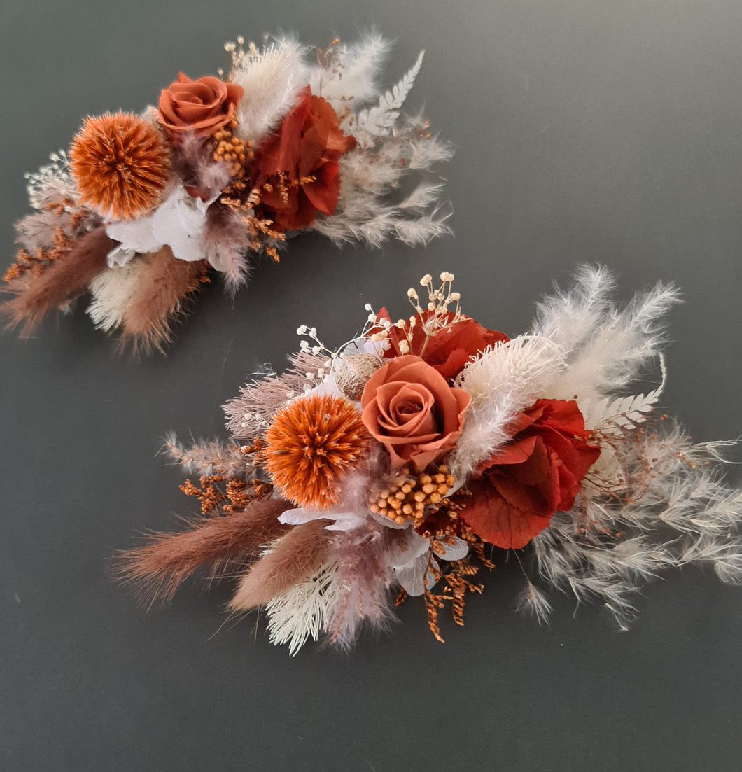 Mother of the bride & groom shoulder corsages - rustic