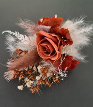 Load image into Gallery viewer, Grooms mini preserved rose buttonhole - rustic
