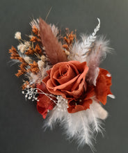 Load image into Gallery viewer, Grooms mini preserved rose buttonhole - rustic
