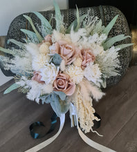 Load image into Gallery viewer, Everlasting flowers blush &amp; green bridal bouquet
