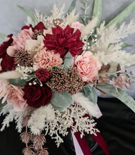 Load image into Gallery viewer, Bridal bouquet burgundy &amp; green
