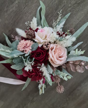 Load image into Gallery viewer, Bridesmaids bouquets burgundy &amp; green
