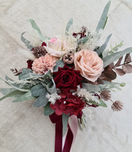 Load image into Gallery viewer, Bridesmaids bouquets burgundy &amp; green
