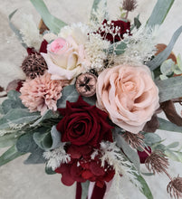 Load image into Gallery viewer, Bridesmaids bouquets burgundy &amp; green
