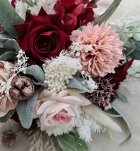 Load image into Gallery viewer, Bridesmaids bouquets burgundy &amp; green
