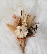 Load image into Gallery viewer, Wedding buttonholes boho rustic style
