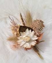 Load image into Gallery viewer, Wedding buttonholes boho rustic style
