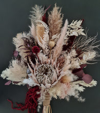 Load image into Gallery viewer, King protea Everlasting flowers bridal bouquet
