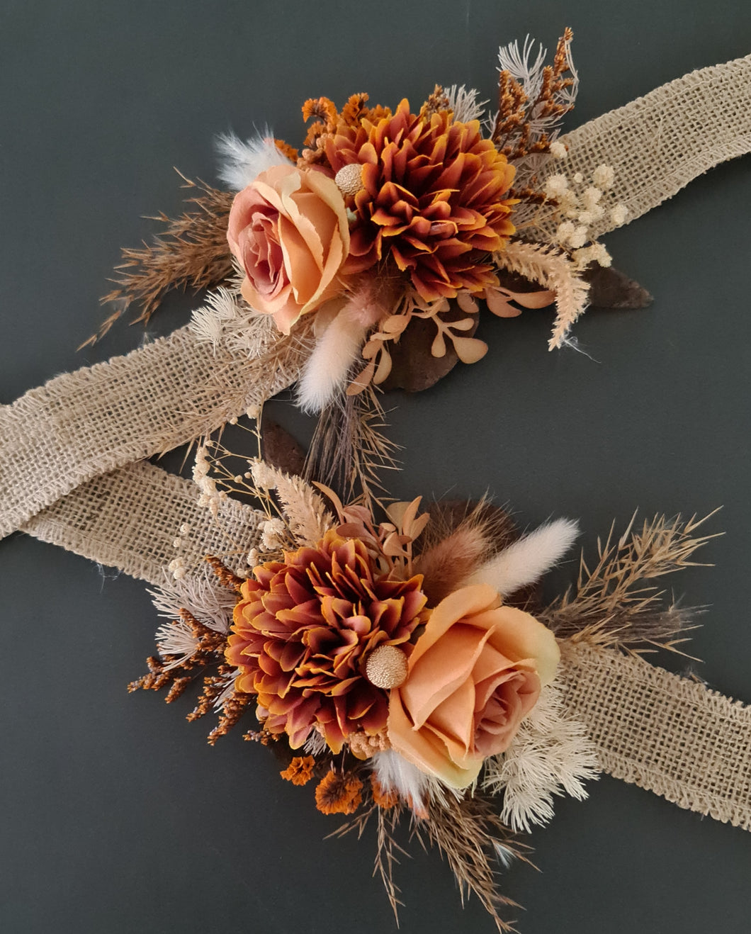 Rustic wedding corsages