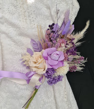 Load image into Gallery viewer, Bridesmaids  bouquet in lilac, purple &amp; neutral
