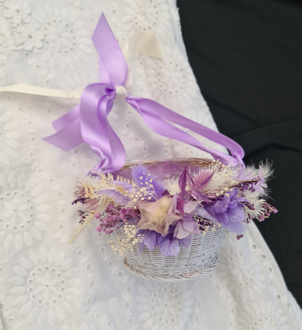 Flower girl basket - purple & lilac