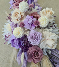 Load image into Gallery viewer, Arbour / backdrop wedding flowers in purple, neutral mauve
