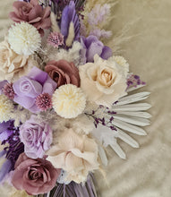 Load image into Gallery viewer, Arbour / backdrop wedding flowers in purple, neutral mauve
