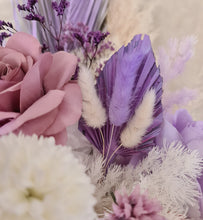 Load image into Gallery viewer, Arbour / backdrop wedding flowers in purple, neutral mauve
