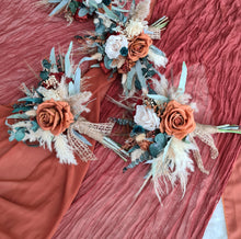 Load image into Gallery viewer, Everlasting bridesmaids bouquets - terracotta, green &amp; neutral
