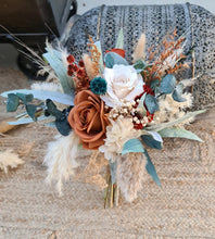 Load image into Gallery viewer, Everlasting bridesmaids bouquets - terracotta, green &amp; neutral
