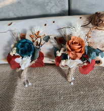 Load image into Gallery viewer, Everlasting buttonholes &amp; pocket flowers - terracotta, green &amp; neutral
