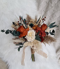 Load image into Gallery viewer, Everlasting bridal bouquet - terracotta, green &amp; neutral
