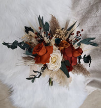 Load image into Gallery viewer, Everlasting bridal bouquet - terracotta, green &amp; neutral
