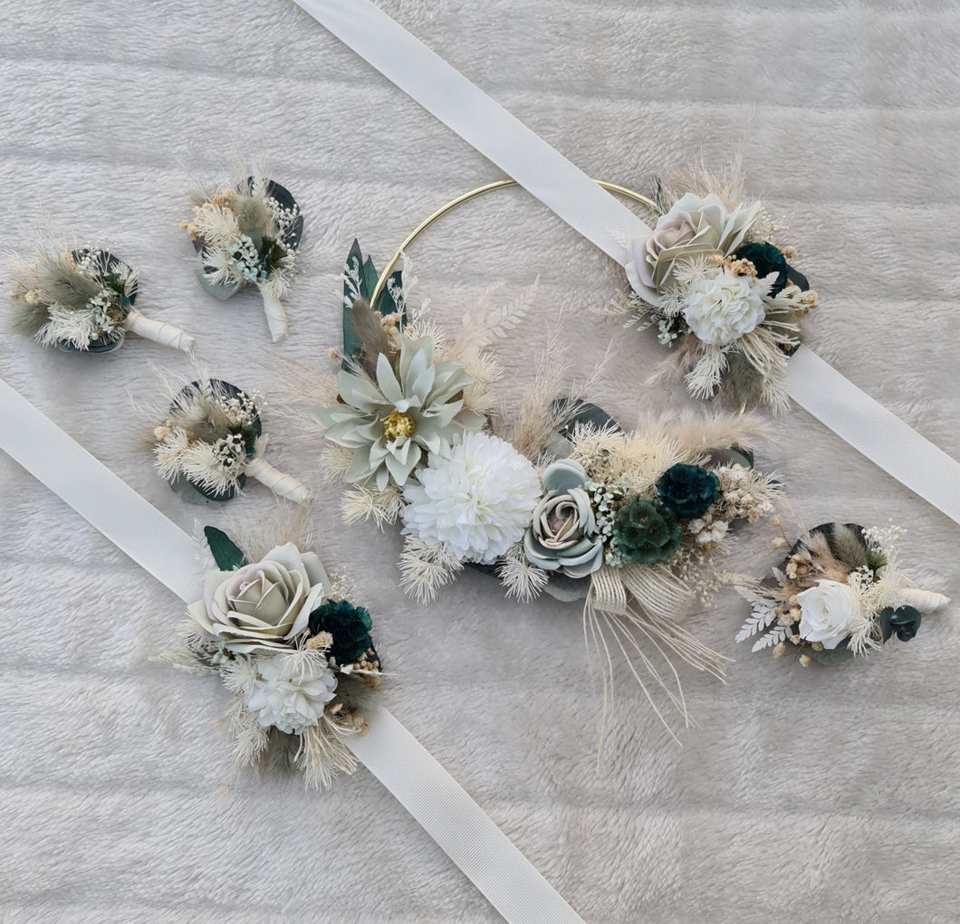 Sage green & green wedding flowers