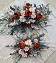 Load image into Gallery viewer, Rustic Larger arbour/backdrop flowers and matching welcome sign flowers
