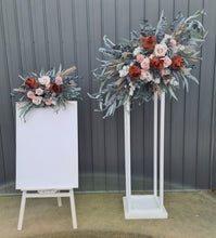 Load image into Gallery viewer, Rustic Larger arbour/backdrop flowers and matching welcome sign flowers
