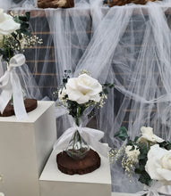 Load image into Gallery viewer, Preserved green eucalyptus and white roses centrepieces
