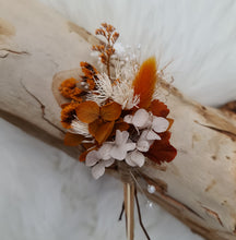 Load image into Gallery viewer, Rusty preserved flowers grooms buttonholes
