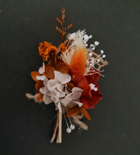 Load image into Gallery viewer, Rusty preserved flowers grooms buttonholes
