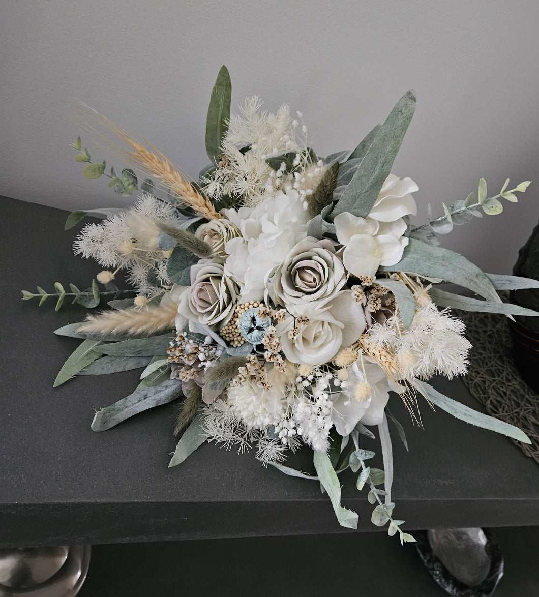 Bridal bouquet - Sage green, green & neutral