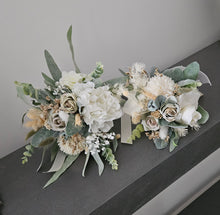 Load image into Gallery viewer, Bridesmaids &amp; flower girl bouquets - Sage green, green &amp; neutral
