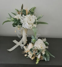 Load image into Gallery viewer, Bridesmaids &amp; flower girl bouquets - Sage green, green &amp; neutral
