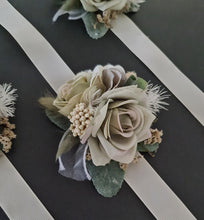 Load image into Gallery viewer, Sage green and neutral corsages
