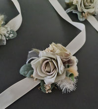 Load image into Gallery viewer, Sage green and neutral corsages
