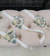 Load image into Gallery viewer, Sage green and neutral corsages
