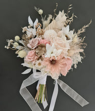 Load image into Gallery viewer, Everlasting flowers bridal bouquet in blush &amp; champagne gold
