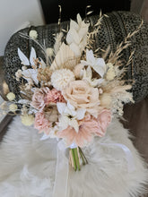 Load image into Gallery viewer, Everlasting flowers bridal bouquet in blush &amp; champagne gold
