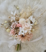 Load image into Gallery viewer, Everlasting flowers bridal bouquet in blush &amp; champagne gold
