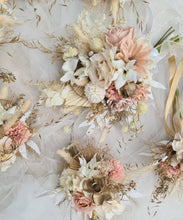 Load image into Gallery viewer, Everlasting flowers bridal bouquet in blush &amp; champagne gold
