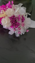 Load and play video in Gallery viewer, Fully preserved corsage in fuchsia, white &amp; lemon colour
