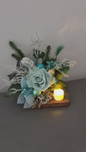 Load and play video in Gallery viewer, Mint Cemetery Grave Christmas decoration w candle XMAS93
