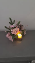 Load and play video in Gallery viewer, Pink Cemetery Grave Christmas decoration w candle XMAS92
