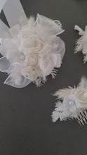 Load and play video in Gallery viewer, Everlasting flowers / pearls School formal Set - Corsage, buttonhole &amp; hair comb
